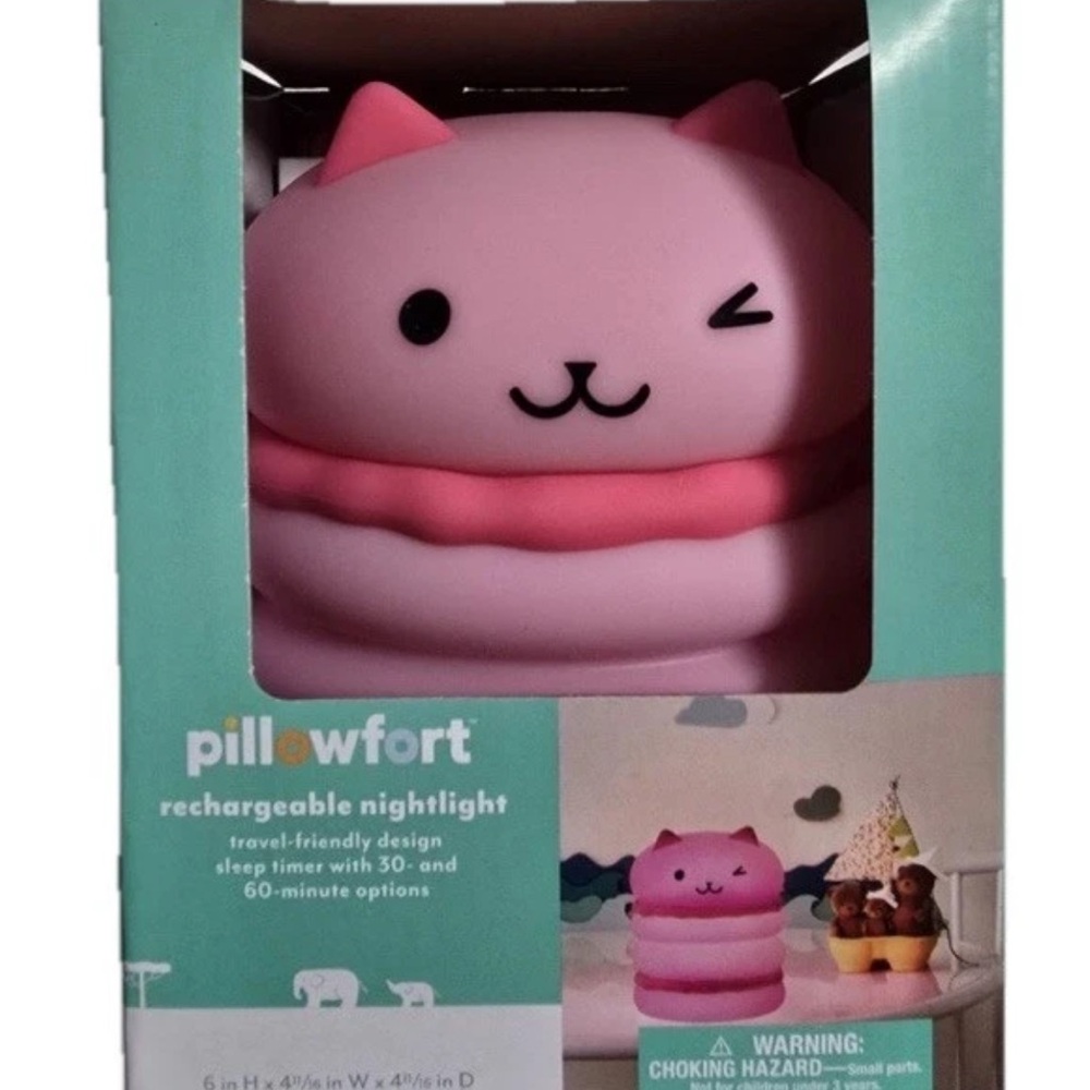 Pillowfort Pink Cat Rechargeable Nightlight